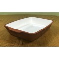 Baking Oven Dish with White Enamel BELLA COTTA THE COUNTRY CRAFT POTTERY THE ORIGINAL TERRACOTTA