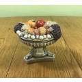 CANDLE HOLDER / STICK VASE with FRUIT UNUSUAL!!!! HAND CARVED and PAINTED!! RESIN.