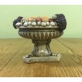 CANDLE HOLDER / STICK VASE with FRUIT UNUSUAL!!!! HAND CARVED and PAINTED!! RESIN.