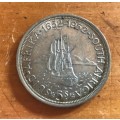 UNION of SOUTH AFRICA 5s (Shilling) COIN 1652 - 1952 - 800 Sterling Silver 28,3 grams KGVI SPRINGBOK