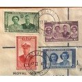 BECHUANALAND PROTECTORATE ROYAL VISIT FDC 1947 LOBATSI CDS REGISTERED MAIL from JHB, TRANSVAAL