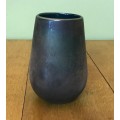 VASE  GLASS with applied decoration  for flowers  floral  green / blue / purple STUNNING with light!
