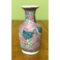 VASE POTTERY CERAMIC with bunches of grapes & vine decoration for flowers  floral  Made in CHINA.