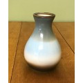 VASE POTTERY CERAMIC with blue & gray INTEGRATED ROW decoration for flowers floral READ NOTES