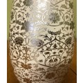 VASE LARGE POTTERY CERAMIC SILVER CHRISTMASSY DECORATION for flowers floral STUNNING!!!