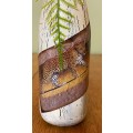 DECORATED BOTTLE with LEOPARD & PORCUPINE WALL HANGING ORNAMENT.