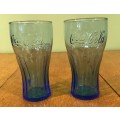 COCA COLA GLASSES x 2 (pair) BLUE FIFA WORLD CUP SOUTH AFRICA 2010!!!