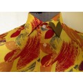 SILK SHIRT 100% PURE IMPORTED ITALIAN DESIGN LONG SLEEVE COLLARED UNBELIEVABLE BLEND of COLOURS!
