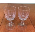 WINE GLASSES x 2 WHITE Possibly Crystal?
