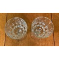 WINE GLASSES x 2 WHITE Possibly Crystal?