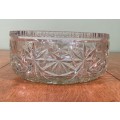 GLASS BOWL - HEAVY - with pressed STAR PATTERNS.