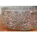 GLASS BOWL - HEAVY - with pressed STAR PATTERNS.