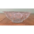 GLASS BOWL SMALL with pressed STAR SHAPED PATTERNS.