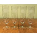 CRYSTAL ROSE CUT PILSNER / COCKTAIL GLASSES & wheat pattern x 4 - STUNNING!!! Please read notes