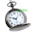 Classic Smooth Black Steel Mens Pocket Watch (In Stock)
