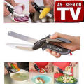 New Clever Smart Cutter 2-in-1 Knife & Cutting Board Scissors Food Vegetable