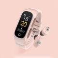 2-in-1 N8 Pink Bluetooth Smartwatch with Built-in TWS Wireless Earpods Earbuds Fitness Monitor