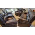 LEATHER RECLINER COUCH SET