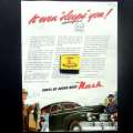 NASH (CAR) ADVERT. 1946. Authentic. 70 Years Old. 35 x 27 cm.