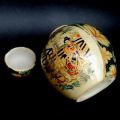 SATSUMA (Japanese) SMALL GINGER JAR WITH LID. 12 cm tall.