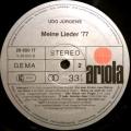 Udo Jürgens - MEINE LIEDER 77. 33 rpm. 12` vinyl LP record (NM/NM) 1977. German release Funk / Soul.