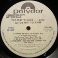 Pat Travers Band - LIVE! GO FOR WHAT YOU KNOW. 33 rpm 12` LP (VG+/VG) 1979. USA. ROCK. PROMO.