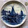 DELFT WALLPLATE TRIO. Royal Distel porcelain factory. ALL HANDPAINTED. (3 Sold in 1 lot)
