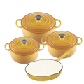 Yellow Cast Iron Pot Set 7 Piece Excellent Style and Quality Brand New