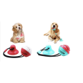 Multi color Rope Treat Dispensing Ball with Suction Cup For Dogs