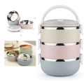 Stainless Steel Lunch Box 3 Layers Stackable Leak-Proof Thermal Bento Boxes