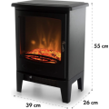 Condere 1800W Electric Heater Fireplace Heater - ZR-8001- Black