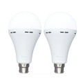 2 Pack 15W Rechargeable Bulbs Auto On with Battery For Emergency Use - B22
