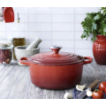 7 Piece Cast Iron Dutch Oven Cookware Set - Red