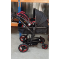 Belecoo 3 in 1 Baby Pram Stroller with Car Seat - Black and Red