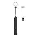 Handheld Electric USB 3-Speed Milk Frother Egg Blender with 2 Heads - Black