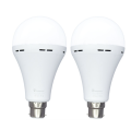 2 Pack 9W Rechargeable Bulbs Auto On With Battery For Emergency Use/Loadshedding - B22 (PIN TYPE)