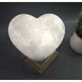 Heart Shaped Colour Changing Large 3D Moon Lamp with Wooden Stand
