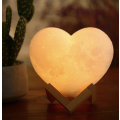 Heart Shaped Colour Changing Large 3D Moon Lamp with Wooden Stand