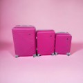 Latest Fashion Fancy Design High Quality Hard Outer Shell 3 in 1 Travel Luggage Set - Pink