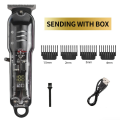 Complete Haircutting & Touch Up Kit Transparent Battery Display Hair Trimmer
