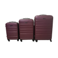 3 Piece Travel Luggage Set High Quality Hard Outer Shell - Plum Colour