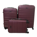 3 Piece Travel Luggage Set High Quality Hard Outer Shell - Plum Colour