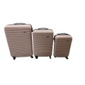 3 Piece Travel Luggage Set High Quality Hard Outer Shell - LIGHT PINK