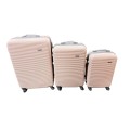 3 Piece Travel Luggage Set High Quality Hard Outer Shell - LIGHT PINK
