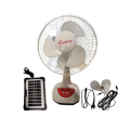 Condere 12` Rechargeable Solar Fan with Built in light and 2 Light Bulbs and a Solar Panel
