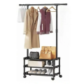 3-Tier Clothes and Shoe Organizer with 360 Degree Wheels