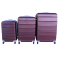 3 Piece Hard Outer Shell Premium Lightweight Luggage Set - Plum