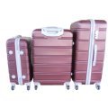 3 Piece Hard Outer Shell Premium Lightweight Luggage Set - Plum