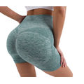 Gym Shorts for Women - High Waisted, Butt Lifting Yoga Pants - Green - S-M