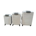 3 Piece Hard Outer Shell Premium Lightweight Luggage Set - White NEW